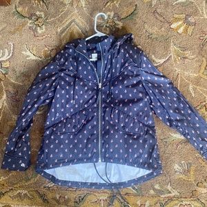 Coach Signature Floral Windbreaker In Navy small NEW!!